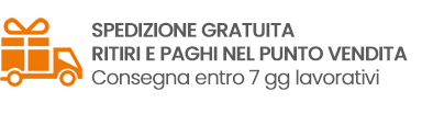 Spedizione gratuita. Ritiri e paghi nel punto vendita. Consegna entro 7 giorni lavorativi.